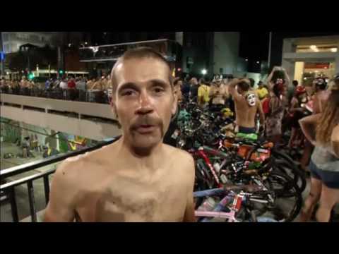 Brazilians dared to bare it all as part of World Naked Bike Ride. - YouTube