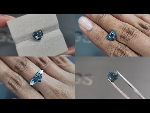 Сапфир Teal в огранке сердце 3,12 карат, Мадагаскар Видео  № 1