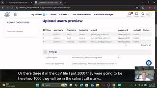 USERS UPLOAD USING CSV file