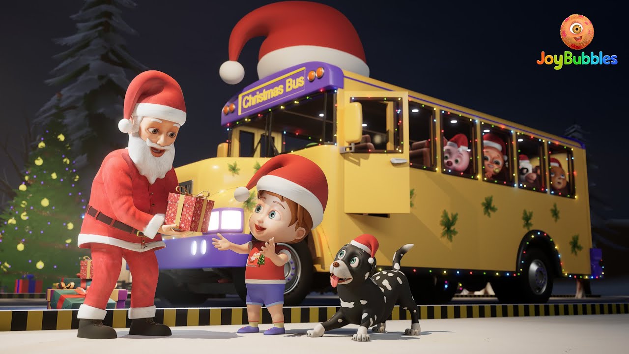 Wheels on the bus | Santa Christmas Song | Nursery Rhymes & Kids Songs