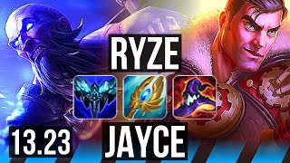 RYZE vs JAYCE (MID) | 9 solo kills, Legendary, 20/3/7, 300+ games | KR Diamond | 13.23