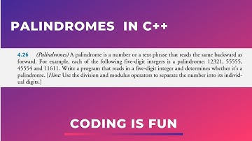 Palindromes in c++ | How to Program 9th Edition by Deitel 4.26