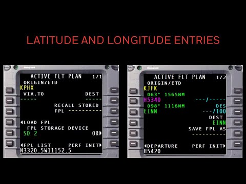Entering Latitude Longitude in the Honeywell FMS