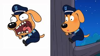 Sheriff Labrador Don't Overeat Drawing Meme - The Biting Monster P29 (FUNNY DRAWING MEME)