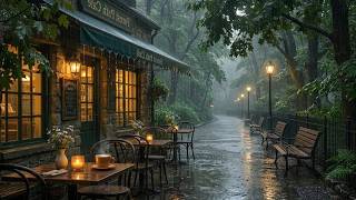 Rainy Day Cafe Vibe 🌧️ Smooth Piano Jazz and Gentle Rain Sounds for Reading, Relaxing
