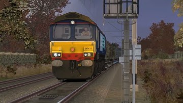 Direct Rail Services 66429 Empty Megafret Wagons near Rugby