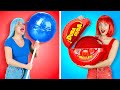 BLUE VS RED FOOD CHALLENGE || Eating Only 1 Color Food For 24 HRS! No Hands Eating by 123 GO! FOOD
