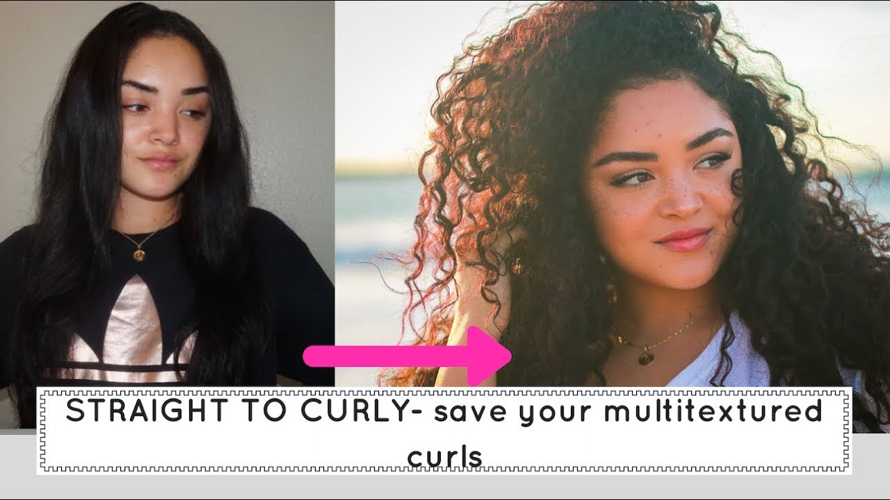 STRAIGHT TO CURLY ROUTINE finger coiling method + DIY hair mask YouTube