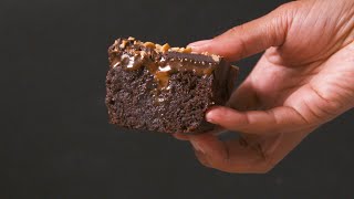 Millionaire's Caramel Poke Brownies