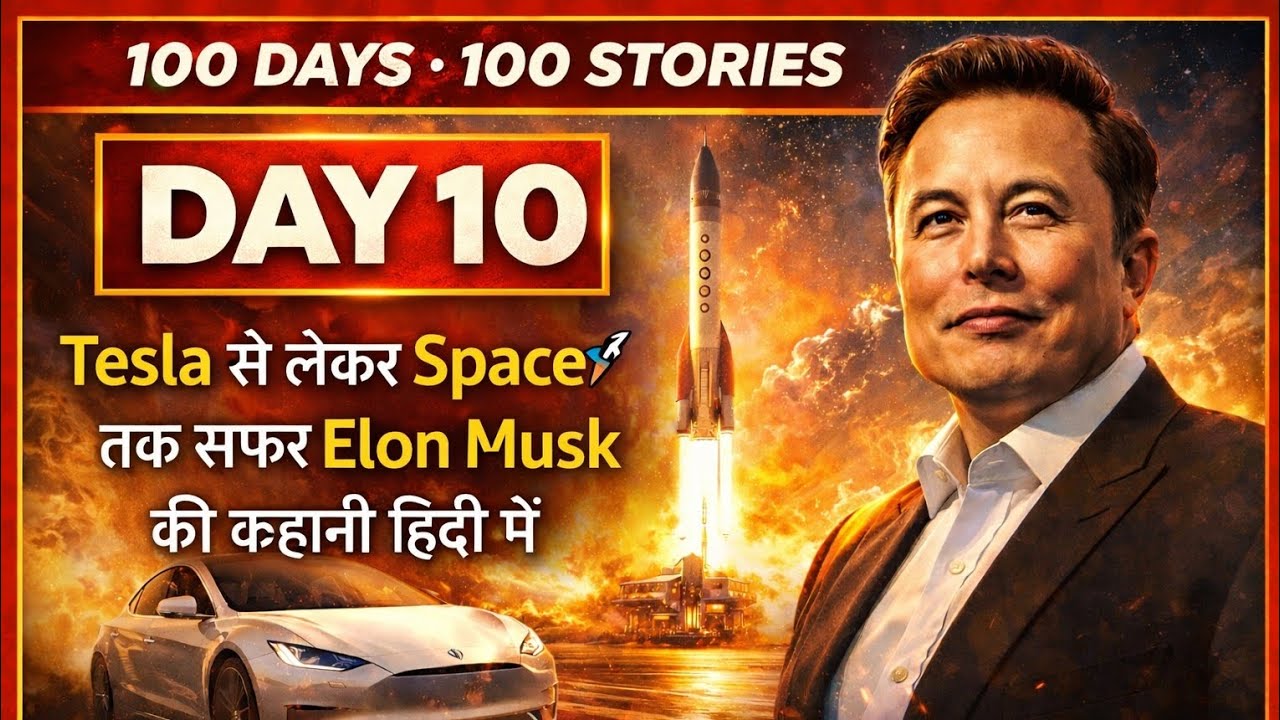 Elon Musk Success Story in Hindi 🚀 | 12 साल में गेम बनाया, आज SpaceX और Tesla के मालिक. Day 10