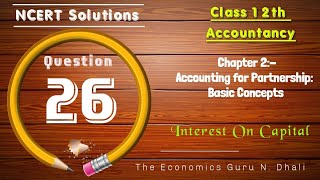 Question 26 l Chapter 2 l Class 12 Account l NCERT Solutions