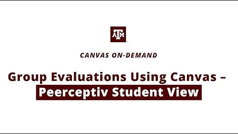 Group Evaluations Using Canvas - Peerceptiv Student View