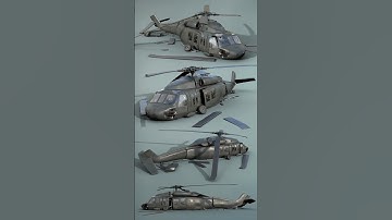 3D Modelling a Crashed Blackhawk Helicopter | Autodesk Maya + Substance 3D Painter |  #shorts