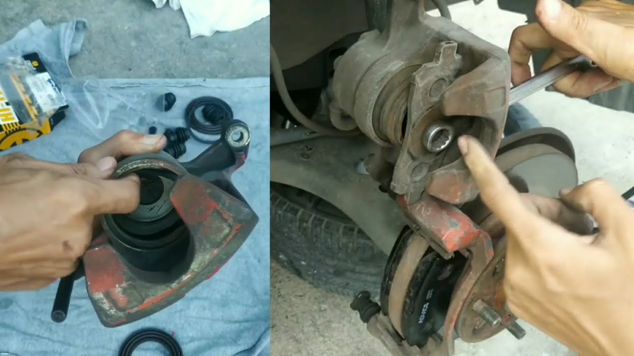 เปลี่ยนเบรคหน้าTOYOTA ด้วยตัวเองและถอดใส่โอริงชุดซ่อมเบรคด้วย(avanza)