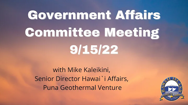 Government Affairs Committee Meeting with Mike Kal...