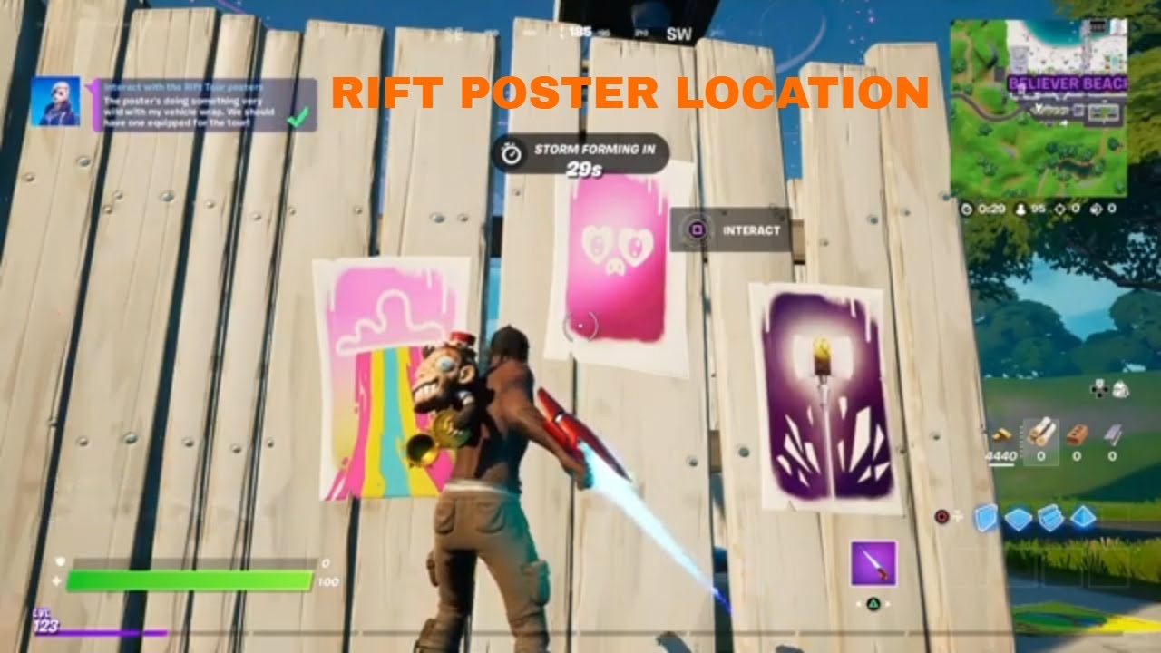Fortnite - Interact with Rift Tour Posters, Location Guide