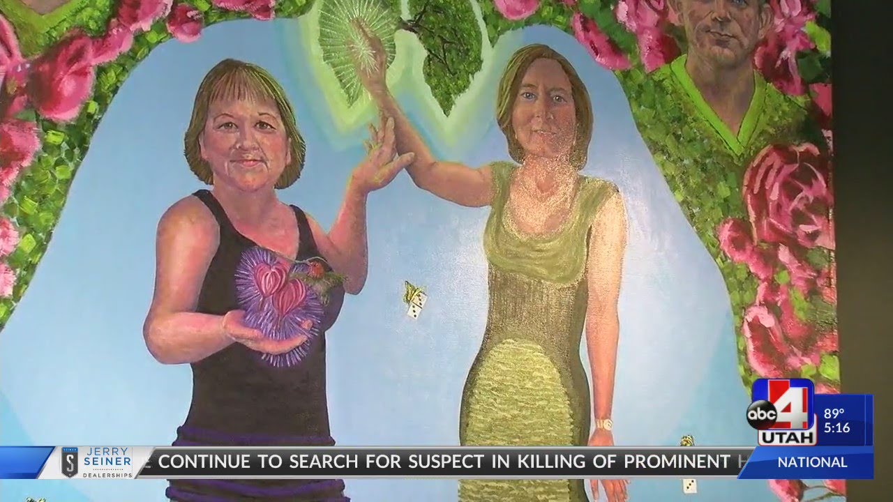 painting of heart donor and heart recipient both alive