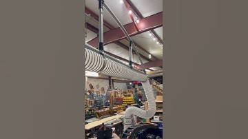 Bowstring truss dust collection hose support for our new ShopBot. #art #workshop #woodworking