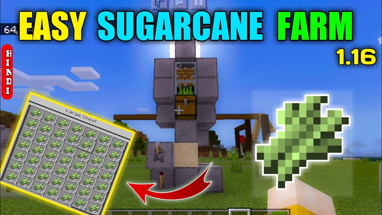 EASIEST 1.16 ZEROTICK SUGARCANE FARM TUTORIAL