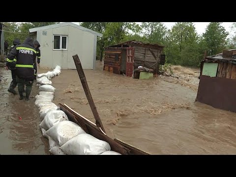 Torrential rain causes flooding in western Romania