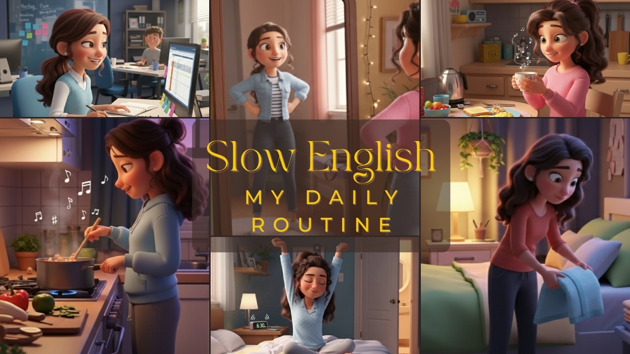Slow English | My Daily Routine | Easy English Listening Practice ...