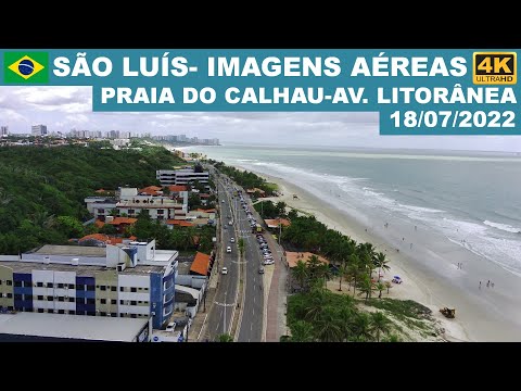 DRONE - São Luís, MA, Praia do Calhau, Litorânea - 18/07/2022