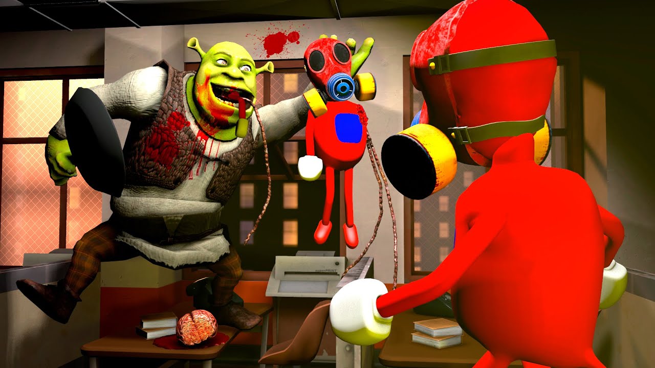 SHREK.EXE Eating a SANIC GAS MASK 🍓 SONIC.EXE vs 3D SANIC CLONES MEMES ⚡ In Garry`s mod