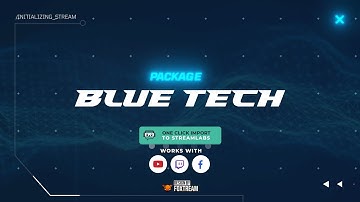 Blue Tech - Shroud Animated Stream Overlay Full Package For Twitch Youtube Facebook [Streamlabs]