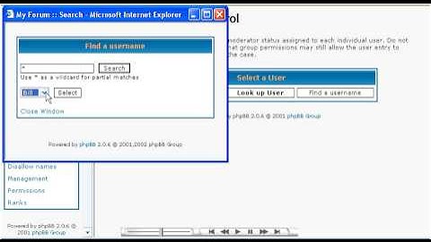 Setting user permissions in PHPBB