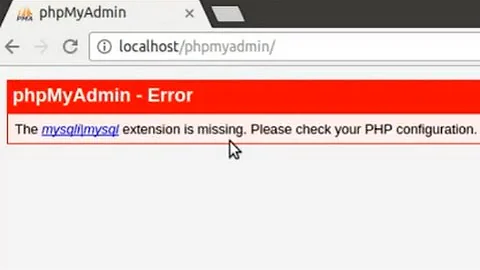 Phpmyadmin Ubuntu 16.04 - The mysqli|mysql extension is missing. Please check your PHP configuration