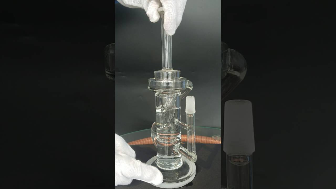 Glass Smoking Pipe with Funnel Recycler and Percolator