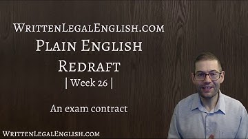 How to write plain language 26: Exam contract