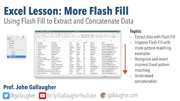 Excel - Using Flash Fill to Extract and Concatenate Data