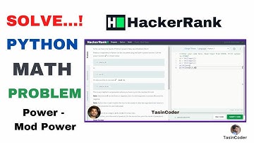 Power - Mod Power (Math) | HackerRank problem in python hindi salutation @TasinCoder #hackerrank