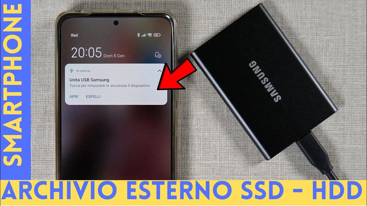 Come far riconoscere al tuo Smartphone un archivio esterno SSD - HDD per  espandere la memoria 