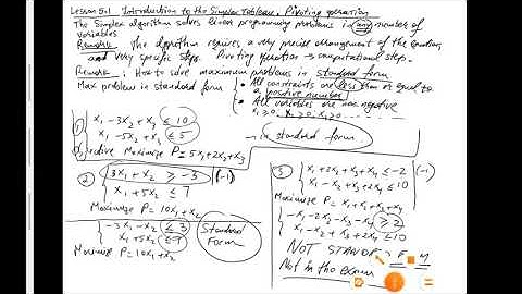 Lesson 5.1 (The Simplex Tableau. Pivoting operation)