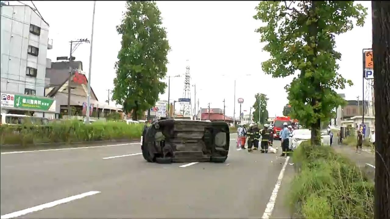 Two cars collide on National Route 286, one overturned, woman in