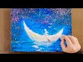 How to draw a moonlight girl with stars / Aluminum painting technique