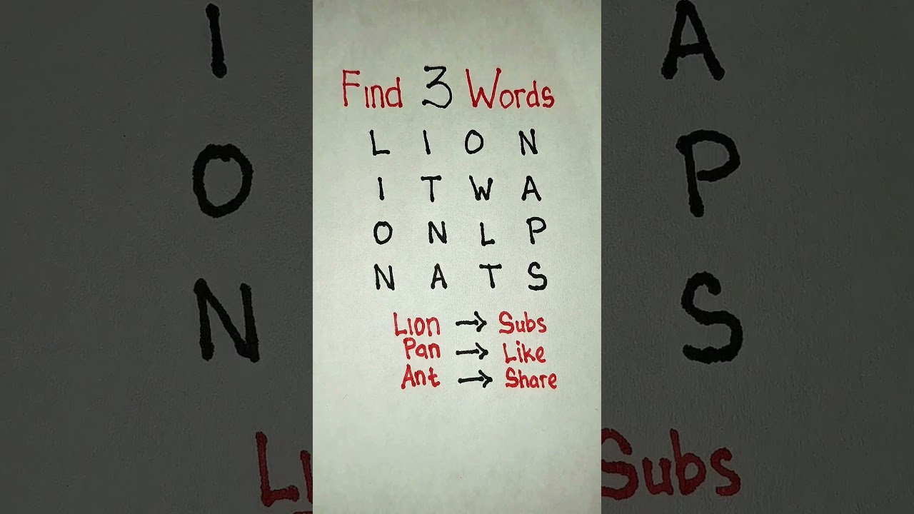 Can You Spot the 3 Hidden Words? 🦁 Only Fast Thinkers Win!