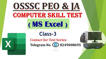 Ms Excel class -3 for OSSSC PEO and JA skill test exam 2023