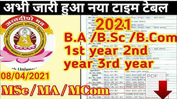 Siddharth University New Time Table Released 2021 | Siddharth University  (BA,B.Sc,B.Com,M.Com.etc)