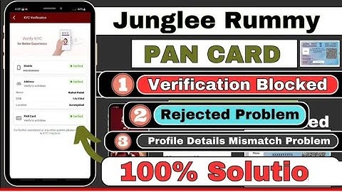 junglee rummy pan card upload problem।junglee rummy me pan card upload Kaise kare ।junglee rummy ।।