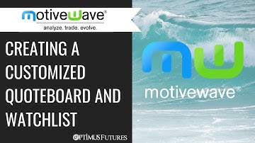 MotiveWave - Creating a Customized QuoteBoard and Watchlist