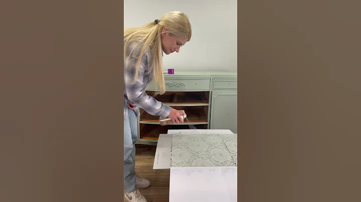 Gold Leaf Stencil #furnituremakeover #kachafurniture #shorts #furnitureart