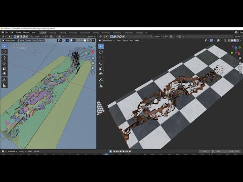 making a collapsing floor in blender using python scripting and drivers