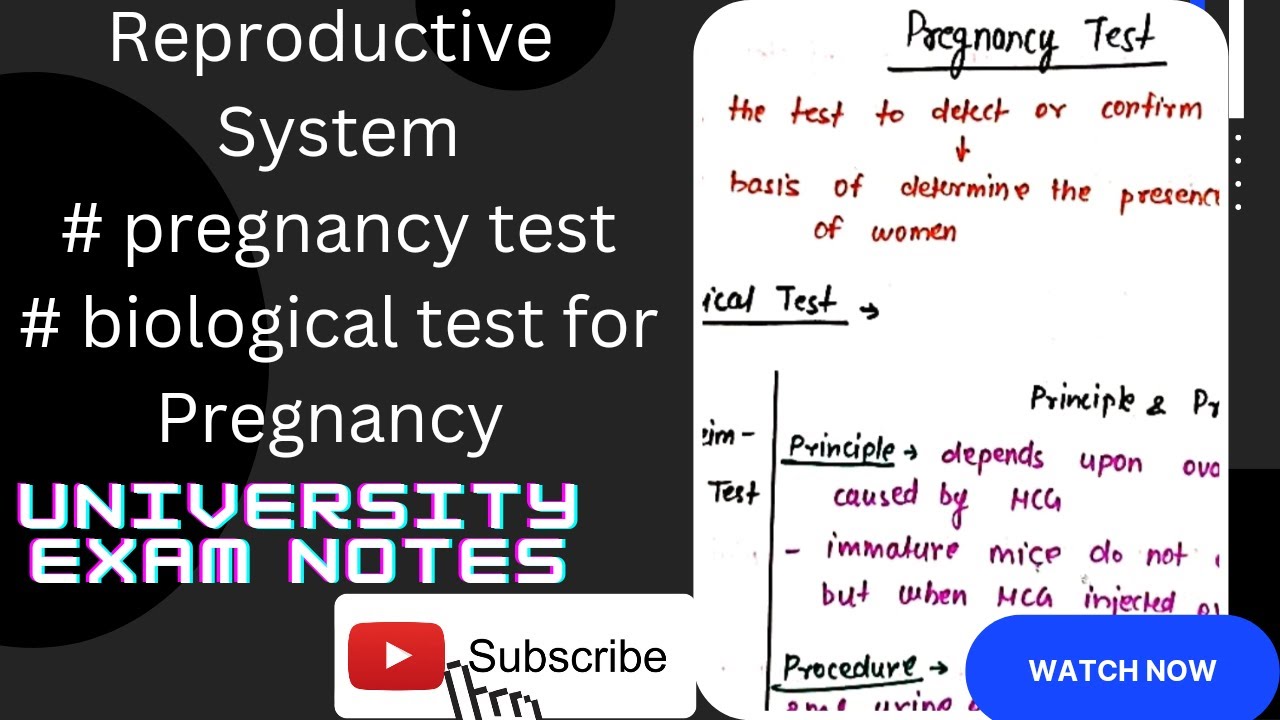 Pregnancy test/biological test for pregnancy/types of biological test
