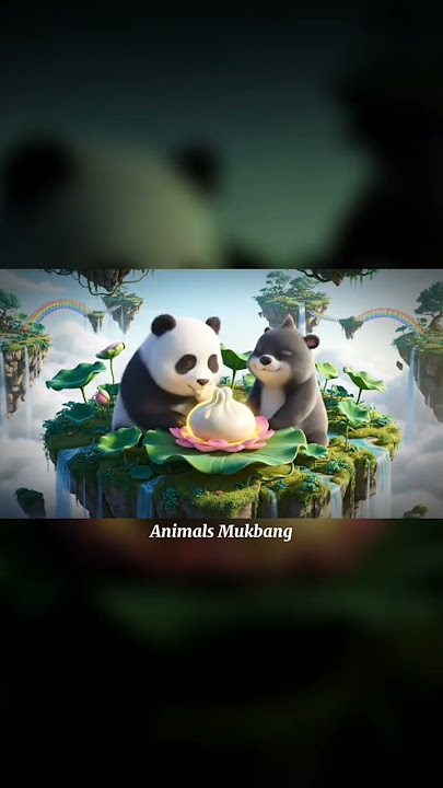 Cute Panda & Javan Lutung Enjoy an Adorable Mukbang Together 🐼🐒 | Unexpected Duo in the Wild! #asmr