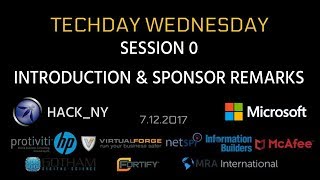 TECHDAY 0 -  INTRODUCTION & SPONSOR REMARKS