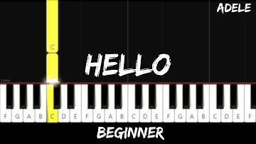 Adele - Hello - Easy Beginner Piano Tutorial - For 1 Hand