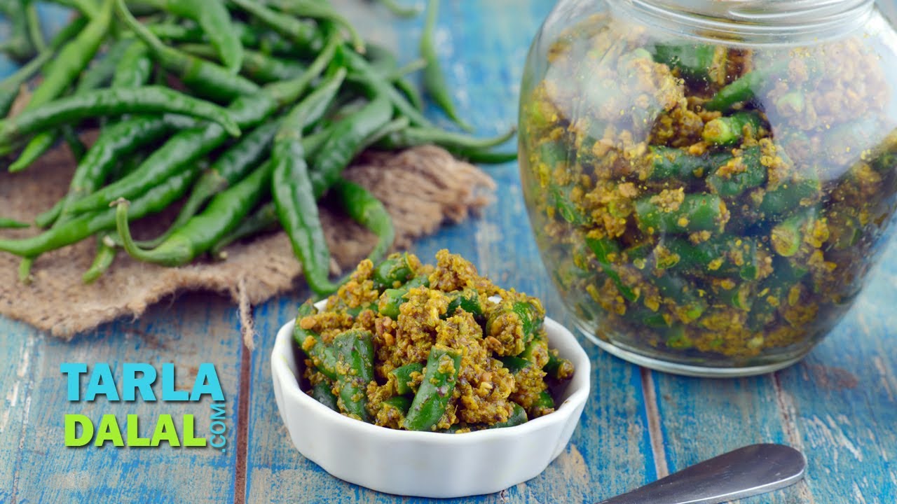 Hari Mirch ka Achar, Instant Green Chilli Pickle by Tarla Dalal
